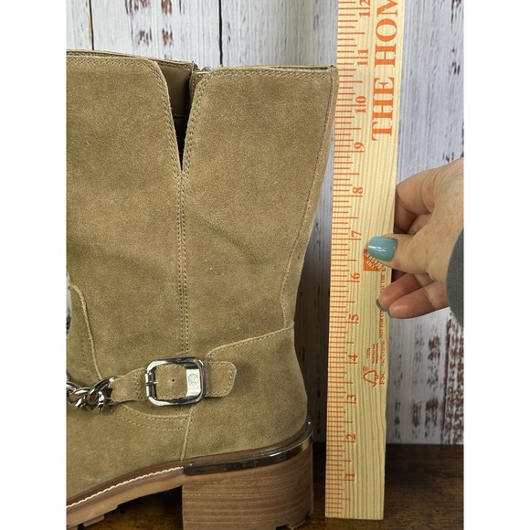 Vince Camuto Women's Kashilla Chain Link Zipper Ankle Moto Boots Shoes Size 8.5M - Picture 10 of 11